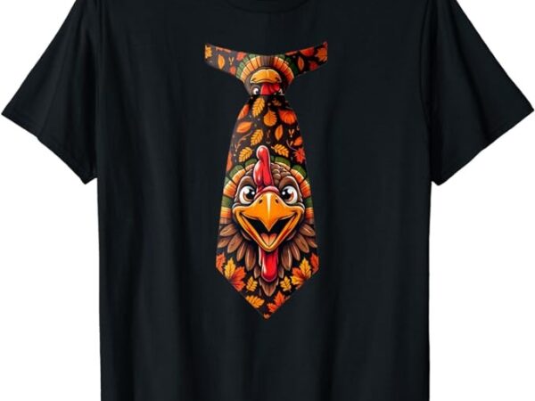 Funny thanksgiving tie with turkey for family dinner t-shirt