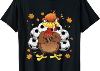 Funny Turkey Soccer Thanksgiving Player Sport Lover T-Shirt