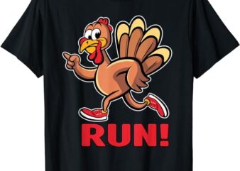 Funny Turkey Trot Run Thanksgiving Turkey Running Kids Adult T-Shirt PNG File