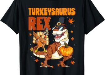 Funny Turkeysaurus Rex Turkey Toddler Boys Thanksgiving T-Shirt PNG File
