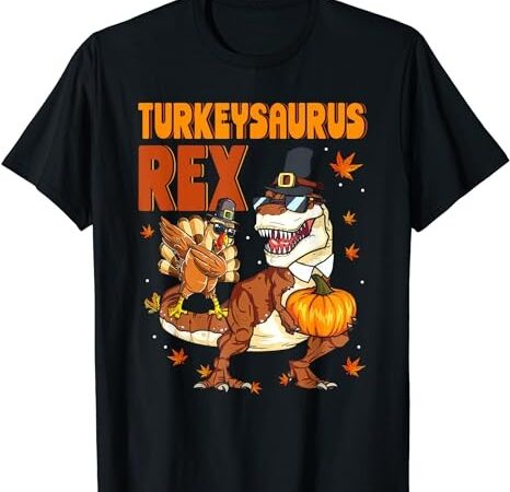 Funny turkeysaurus rex turkey toddler boys thanksgiving t-shirt png file