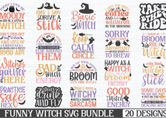 Funny Witch SVG Bundle t shirt graphic design