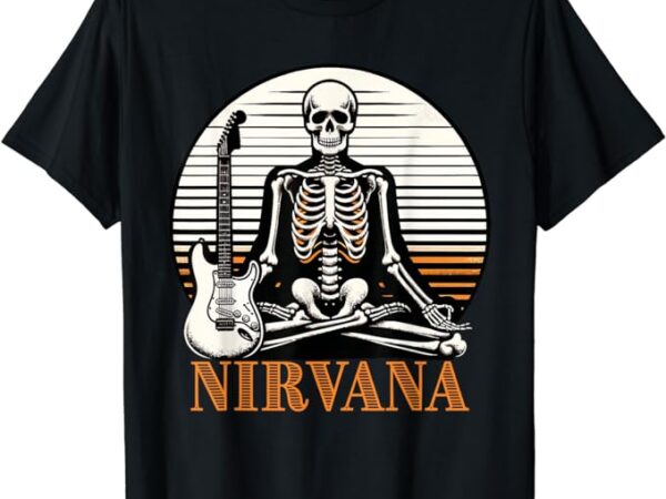 Funny nirvana guitar skeleton music lovers guitarist t-shirt