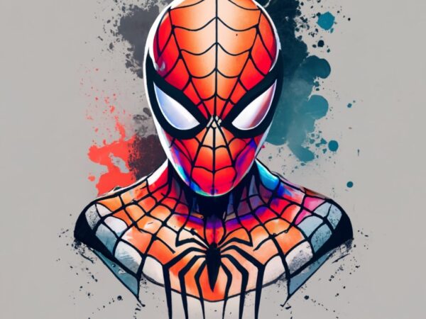 Gabriel t-shirt design, spiderman. watercolor splash, with name “hazem” png file