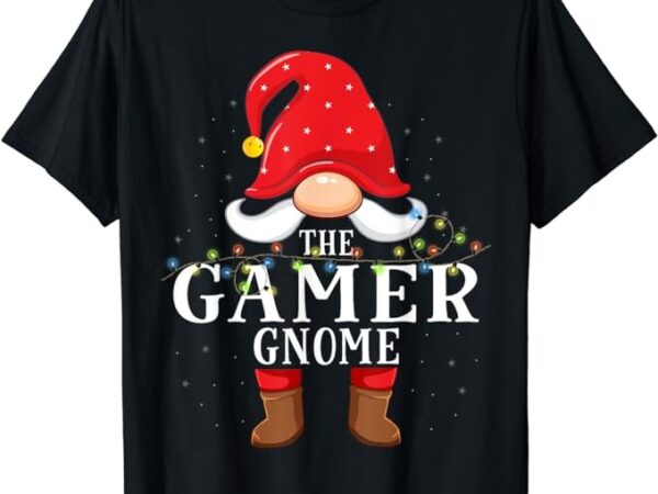 Gamer gnome matching christmas family pajama t-shirt