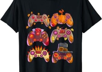 Gamer Thanksgiving Boys Gaming Controllers Turkey Pumpkin T-Shirt png file
