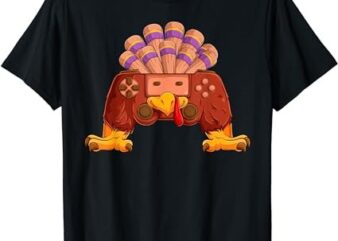 Gaming Controller Fall Gamer Kids Boys Turkey Thanksgiving T-Shirt