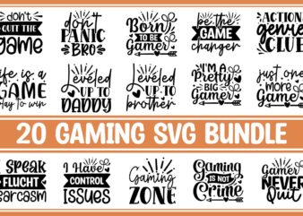 Gaming SVG Bundle t shirt design template