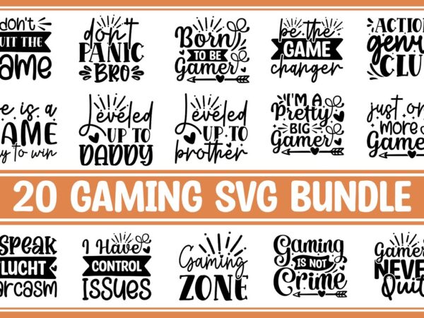 Gaming svg bundle t shirt design template