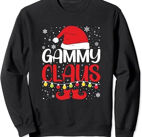 Gammy claus funny santa hat matching christmas women girl sweatshirt