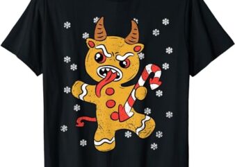 Gingerbread Man Krampus Christmas Pajama X-mas Candy Cane T-Shirt