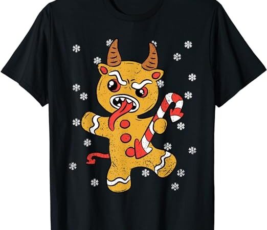 Gingerbread man krampus christmas pajama x-mas candy cane t-shirt
