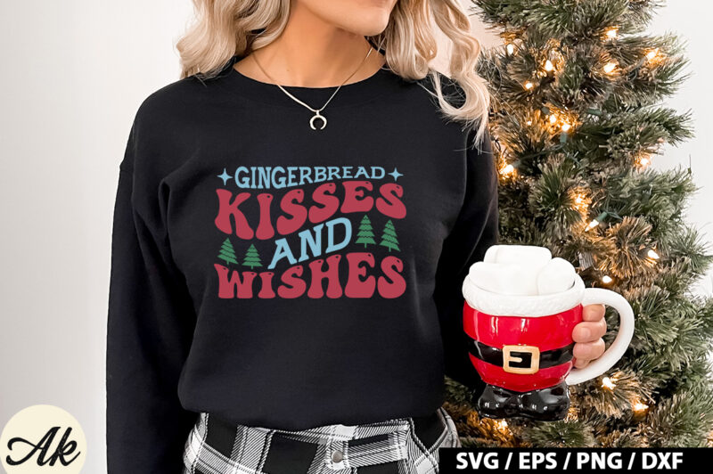 Gingerbread kisses and wishes Retro SVG
