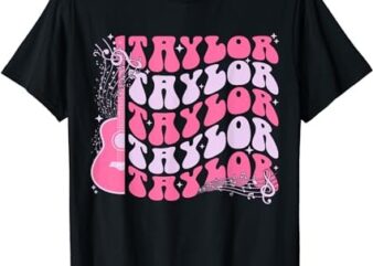 Girl Retro TAYLOR First Name Personalized Groovy Birthday T-Shirt