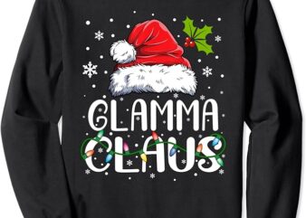 Glamma Claus Xmas Santa Matching Family Christmas Pajamas Sweatshirt