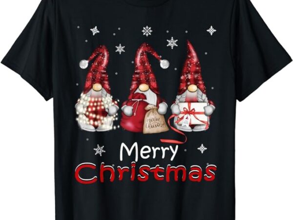 Gnome family christmas shirts for women men – buffalo plaid t-shirt