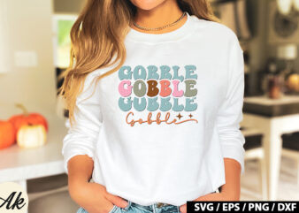 Gobble gobble gobble Retro SVG t shirt design template