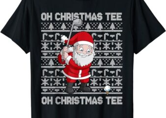 Golf Oh Christmas Tee Santa Claus Golfer Golfing Short Sleeve T-Shirt