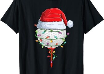 Golfing Christmas Pajama Funny Holiday Golf Ball Santa Hat T-Shirt