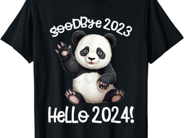 Goodbye 2023 hello 2024 xmas happy new year 2024 panda bear t-shirt