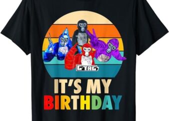 Gorilla Birthday Decorations, Monke Tag VR Gamer for Kids T-Shirt