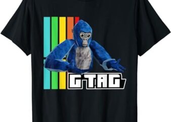 Gorilla Birthday Decorations, Monke Tag VR Gamer for Kids T-Shirt PNG File