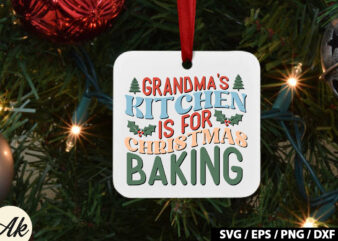 Grandma’s kitchen is for christmas baking Retro SVG t shirt design template