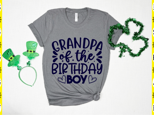 Grandpa of the birthday boy t shirt design template