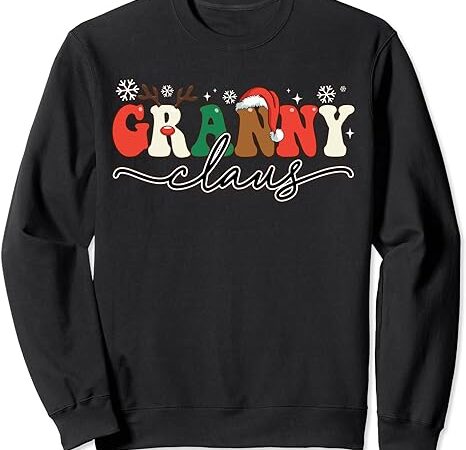 Granny claus groovy christmas santa matching family xmas sweatshirt