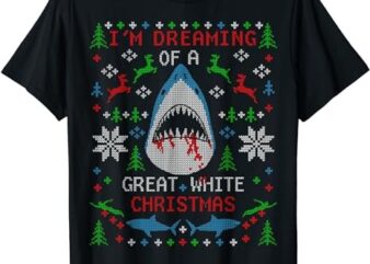 Great White Shark Ugly Christmas Sweater Party Shirt T-Shirt