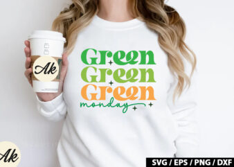Green monday Retro SVG t shirt design template