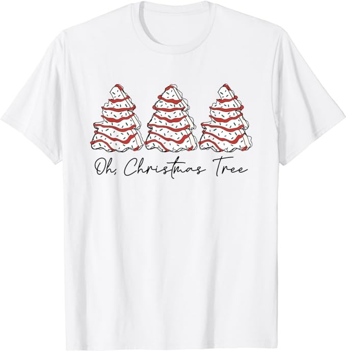 Groovy Oh Christmas Tree Xmas Lights Funny Tree Cakes Debbie T-Shirt