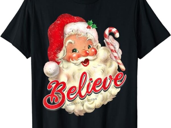 Groovy vintage santa claus merry christmas men women kids t-shirt
