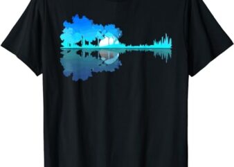 Guitar Lake Reflection Guitarist Music Love Guitar Musician T-Shirt