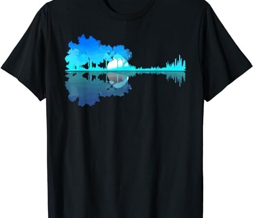 Guitar lake reflection guitarist music love guitar musician t-shirt