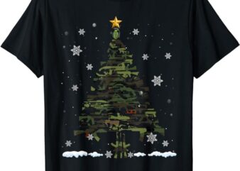 Guns Christmas Tree Funny Xmas 2023 Gifts For Gun Lover T-Shirt