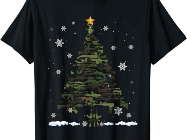 Guns christmas tree funny xmas 2023 gifts for gun lover t-shirt