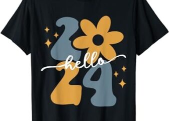 HELLO 2024 New Years Eve Party Supplies 2024 Happy New Year T-Shirt