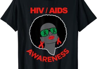 HIV Awareness Month Shirt Ribbon Black Womens AIDS Awareness T-Shirt