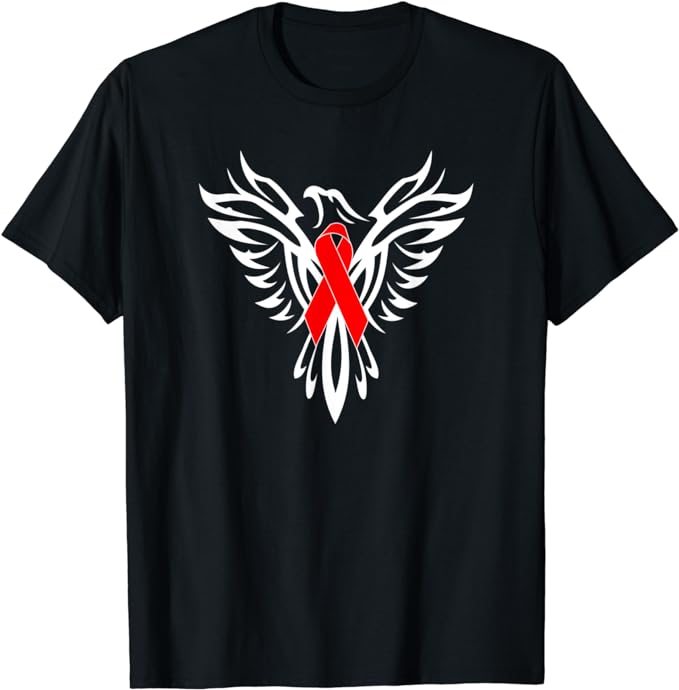 HIV and AIDS Awareness T Shirt Red Ribbon Phoenix B1