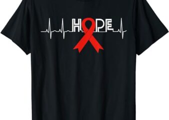 HOPE HIV Awareness Month Shirts AIDS Awareness Ribbon T-Shirt