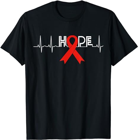 HOPE HIV Awareness Month Shirts AIDS Awareness Ribbon T-Shirt