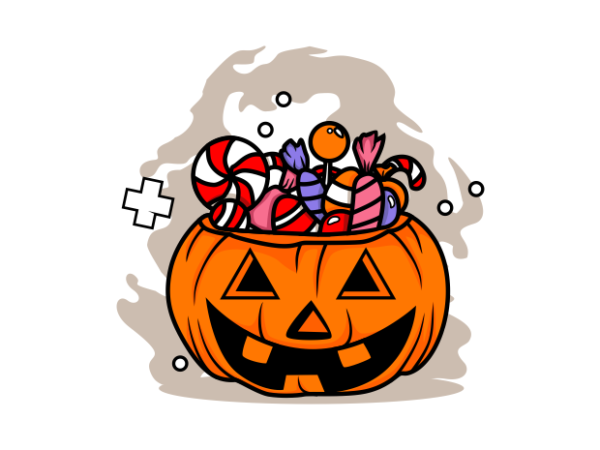 Halloween candy pumpkin graphic t shirt