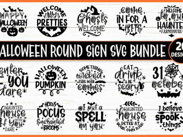 Halloween round sign svg bundle graphic t shirt
