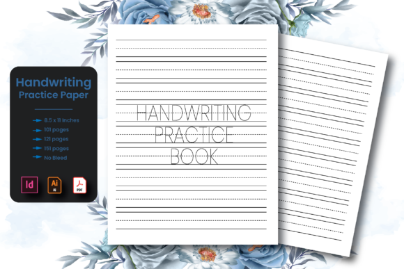 Handwriting practice paper- kdp interior graphic t shirt