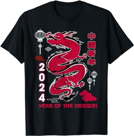 Happy Chinese New Year 2024 Year of the Dragon Christmas T-Shirt - Buy ...