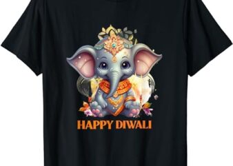 Happy Diwali Cute Elephant T-Shirt