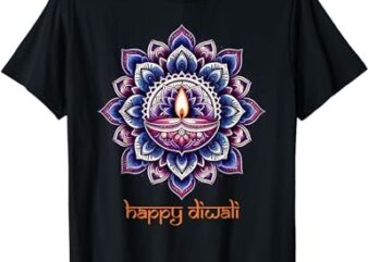 Happy Diwali Diya Oil Lamp Deepavali Festival of Lights T-Shirt
