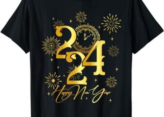 Happy New Year Fireworks 2024 New Years Eve Party Supplies T-Shirt