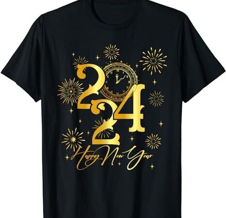 Happy new year fireworks 2024 new years eve party supplies t-shirt